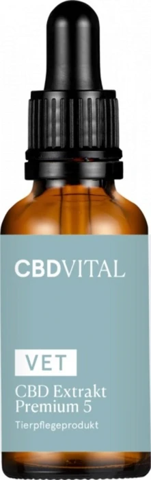 CBD VITAL Vet CBD, 5 Extra Premium, Hanföl, 30ml
