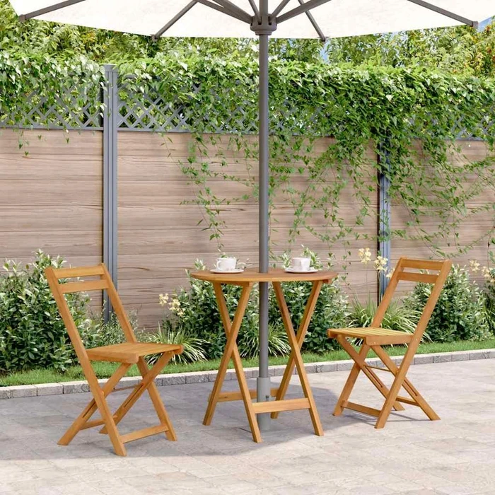 vidaXL Klapptisch Massivholz rund 70cm