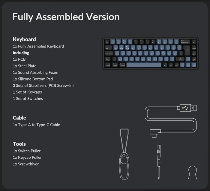 Keychron K6 Pro, PBT, schwarz, LEDs RGB, hot-swap, Keychron K Pro RED, USB/Bluetooth, US