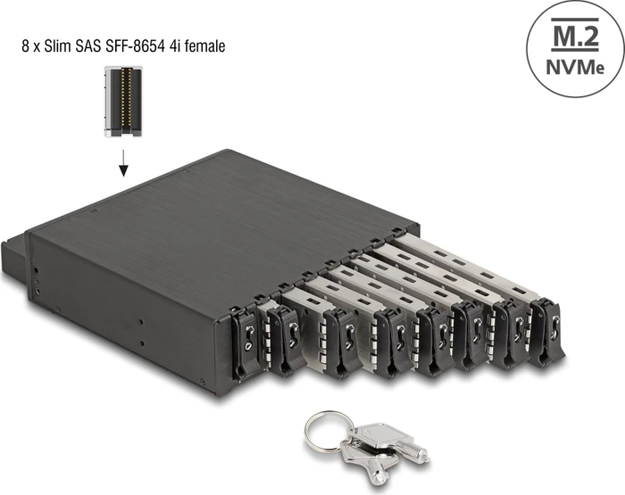 DeLOCK 3.5" Wechselrahmen 8x M.2 NVME SSD