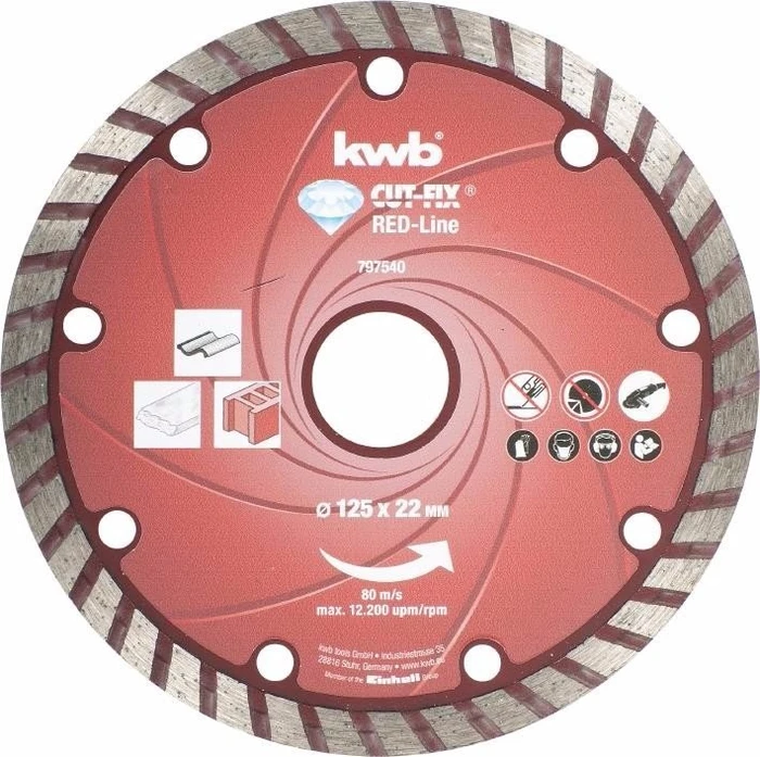 kwb CUT-FIX Red-Line Diamanttrennscheibe, 125x2.3x22.23mm, 1 Stück