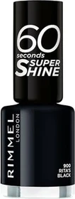 Rimmel 60 Seconds Super Shine Nagellack 900 Rita's Black, 8ml