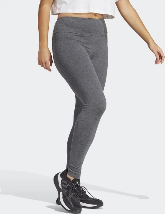adidas Essentials High-Waisted Logo Tights Hose lang dark grey heather/blue fusion (Damen)