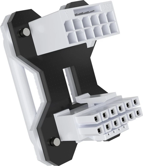 Corsair 12V-2x6 Winkeladapter 180°, PCIe 5.1 GPU Power Bridge, Stil B, Sense Pins außen, weiß