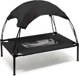 Wiltec Hundebett mit Dach, M, schwarz, 60x45x16cm