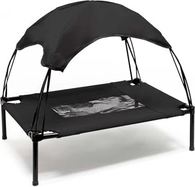 Wiltec Hundebett mit Dach, M, schwarz, 60x45x16cm