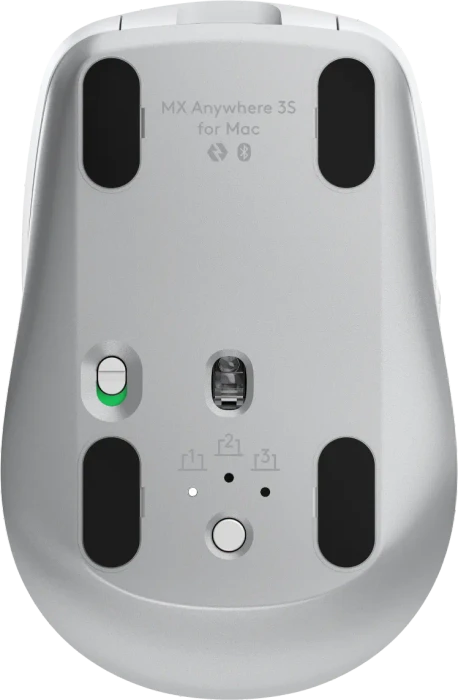 Logitech MX Anywhere 3S for Mac Pale Grey, weiß/grau, Logi Bolt, USB/Bluetooth