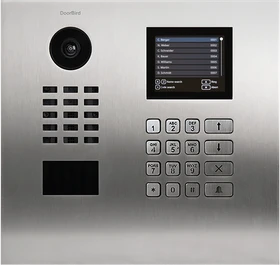 DoorBird D21DKH IP Video Türstation für Mehrfamilienhäuser/Gebäudekomplexe, Keypad Modul, Display Modul, Edelstahl V4A, gebürstet