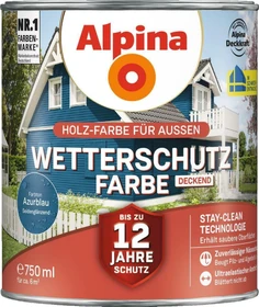 Alpina Farben Wetterschutz-Farbe deckend außen azurblau, 750ml