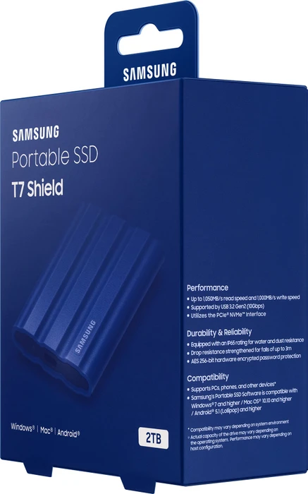 Samsung Portable SSD T7 Shield, blau, 4TB, USB-C 3.1