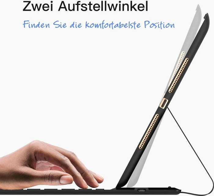 Inateck Ultraleicht Tastatur für iPad 7/iPad 8/iPad 9, iPad Air 3, iPad Pro 10.5, schwarz, DE