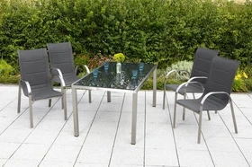 Merxx Paxos Gartenmöbel-Set grau/braun, 5-tlg.