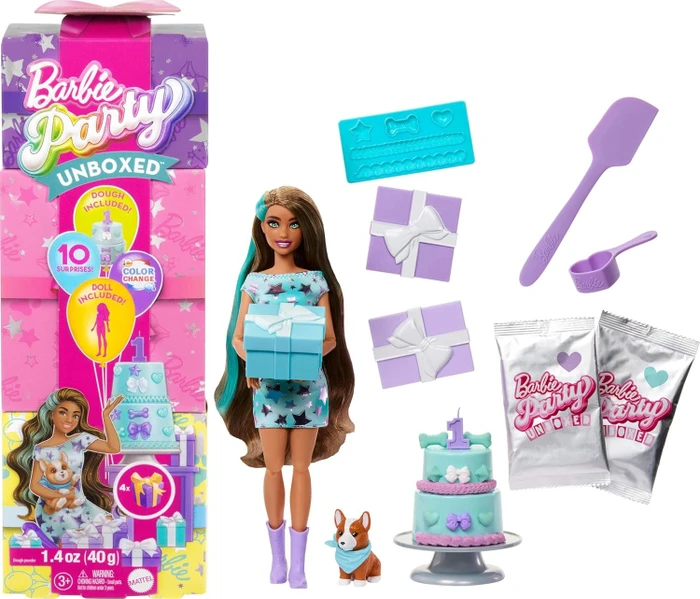 Mattel Barbie - Party Unboxed Haustier-Geburtstagsserie
