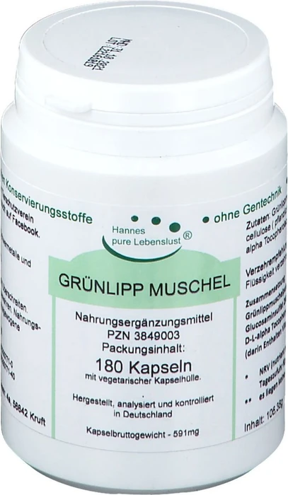 Hannes pure Lebenslust Grünlipp Muschel Kapseln, 180 Stück