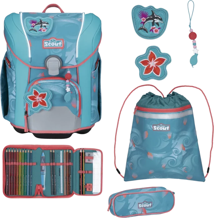 Scout Micro Exklusiv Safety Light Aloha Schultaschen-Set, 4-tlg.