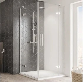 Breuer Avanta Eckeinstieg Drehtür 4-teilig satiniert 120x120x200cm alu chromeffekt