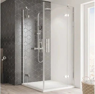 Breuer Avanta Eckeinstieg Drehtür 4-teilig satiniert 120x120x200cm alu chromeffekt