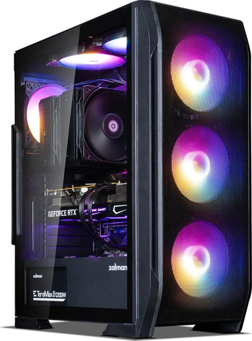 Zalman N7 Plus V2, schwarz, Glasfenster