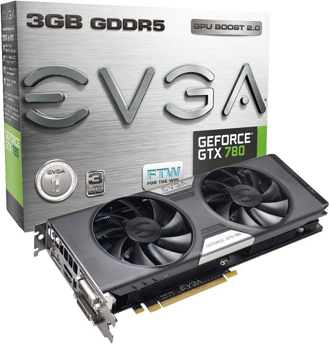 EVGA GeForce GTX 780 FTW ACX Cooler, 3GB GDDR5, 2x DVI, HDMI, DP