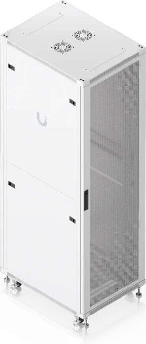 Ubiquiti 42U Rack Cabinet, 19" Rackschrank 42HE, mit Rollen, Gitternetztür, weiß, 800mm tief