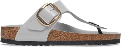 Birkenstock Gizeh Big Buckle Naturleder Lack high shine stone coin (Damen)