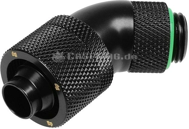 Bitspower 45° Anschluss G1/4" auf 16/10mm drehbar matt schwarz