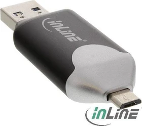 InLine OTG Dual-Slot-Cardreader, USB 3.0/USB 2.0 Micro-B [Stecker] (66779C)