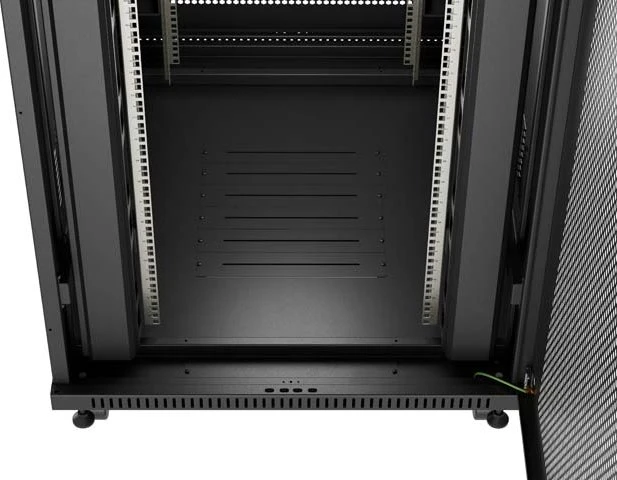 Lanberg 19" Rackschrank 22HE, LCD, freistehend, Flat Pack, V2, Gitternetztür, IP20, RAL 9004, 1200mm tief