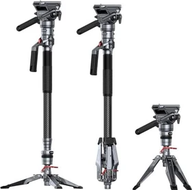 SmallRig Carbonfaser-Einbeinstativ Pro mit Fluidkopf