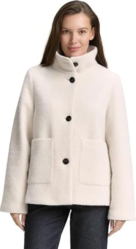 Tom Tailor Jacquard Stehkragen Jacke structure beige melange (Damen)