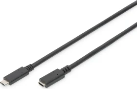 Digitus USB 3.1 Verlängerungskabel, USB-C [Stecker] auf USB-C [Buchse], 0.7m schwarz (AK-300210-007-S)