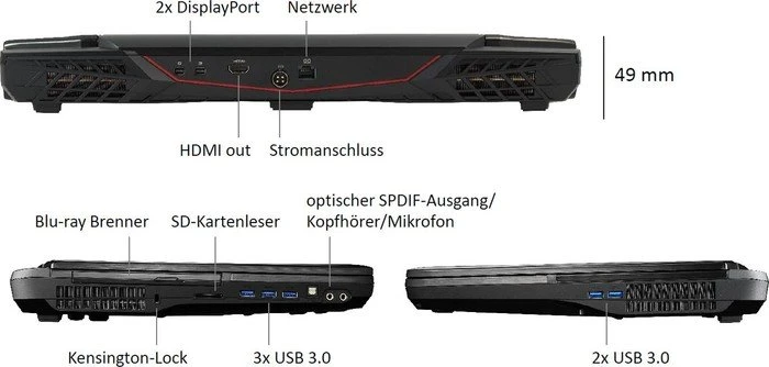 MSI GT80S-6QFX32SR45BW Titan SLI 29th Anniversary Edition, Core i7-6920HQ, 32GB RAM, 512GB SSD, 1TB HDD, 2x GeForce GTX 980, DE