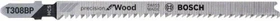 Bosch Professional T308BP HCS Precision for Wood Stichsägeblatt, 117mm, 5 Stück
