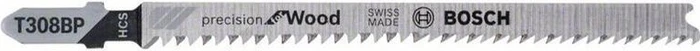 Bosch Professional T308BP HCS Precision for Wood Stichsägeblatt, 117mm, 5 Stück
