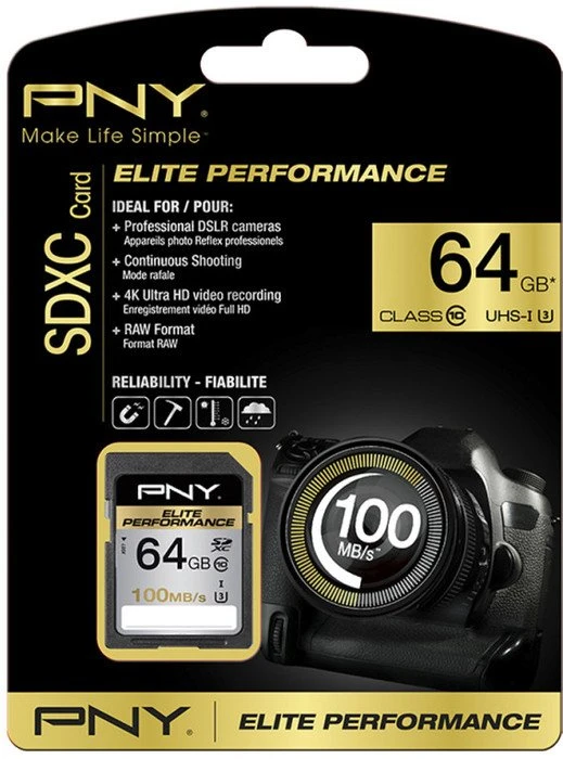 PNY Elite Performance R100 64GB, UHS-I U3, Class 10