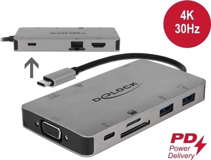 DeLOCK USB Type-C Dockingstation 4K, USB-C 3.0 [Stecker]