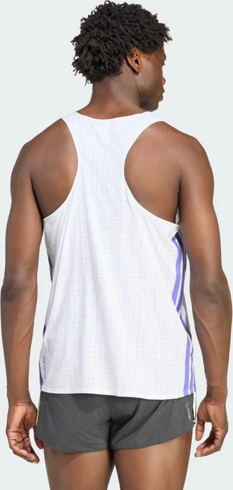 adidas Adizero Singlet Laufshirt ärmellos white/solar purple (Herren)