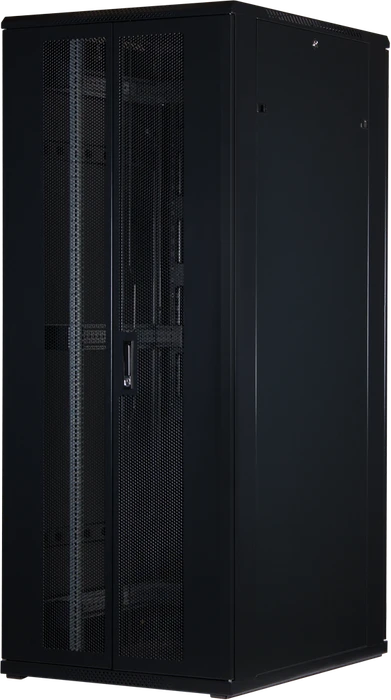 Rockstable 19" Serverschrank 42HE, Gitternetztür, IP2X, schwarz, 1000mm tief