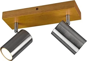 Trio Marley Spot 2-flammig braun/nickel matt