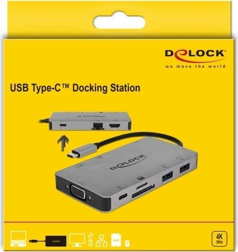 DeLOCK USB Type-C Dockingstation 4K, USB-C 3.0 [Stecker]