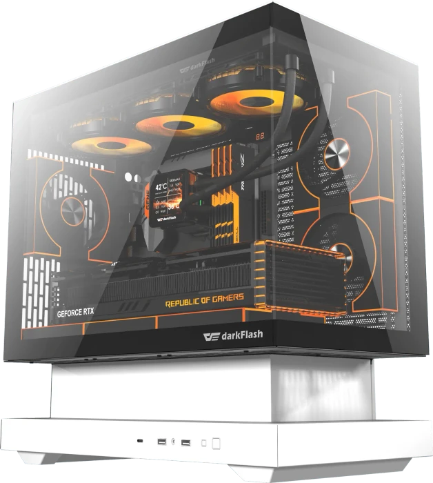 DarkFlash Floatron F1 White, Glasfenster