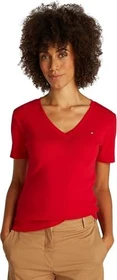 Tommy Hilfiger V-Neck Slim Fit T-Shirt kurzarm primary red (Damen)