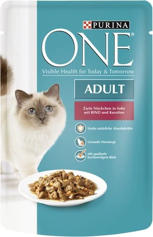 Purina One Adult mit Rind und Karotten, 85g