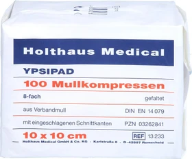 Holthaus Medical Ypsipad Mullkompresse 8-fach unsteril, 10 x 10cm, 100 Stück