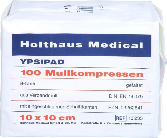 Holthaus Medical Ypsipad Mullkompresse 8-fach unsteril, 10 x 10cm, 100 Stück