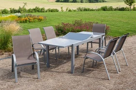 Merxx Amalfi Gartenmöbel-Set taupe, 7-tlg.