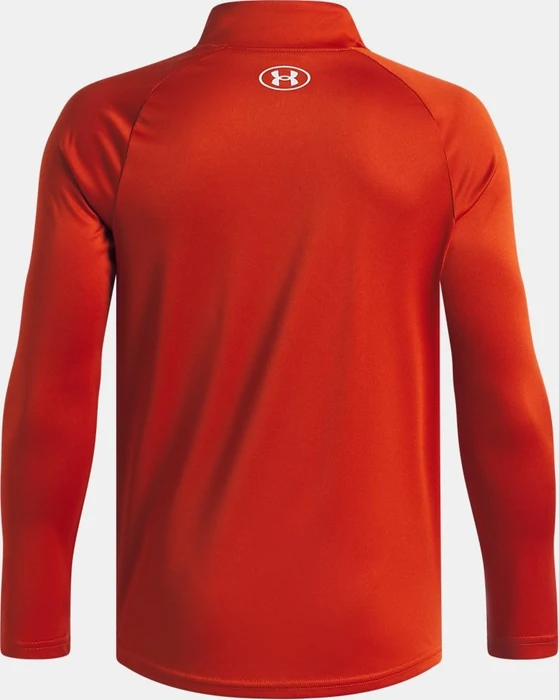 Under Armour Tech 2.0 Zip Funktionsshirt langarm outrageous orange/white (Junior)