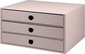 Rössler 3er Schubladenbox, 3 Schubladen, A4, powder rosa