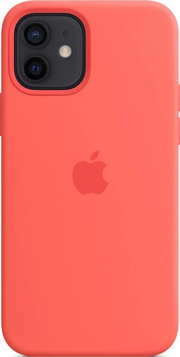 Apple Silikon Case mit MagSafe für iPhone 12/iPhone 12 Pro zitruspink