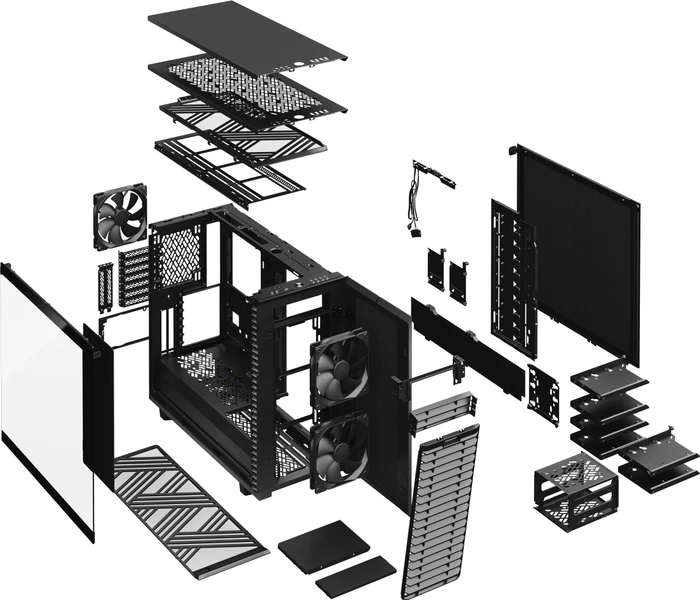 Fractal Design Define 7 Black TG Light Tint, Glasfenster, schallgedämmt
